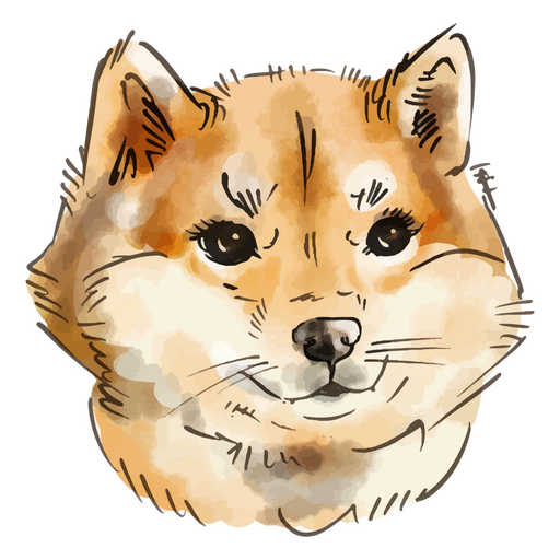 Watercolor Shiba Inu dog PNG Design