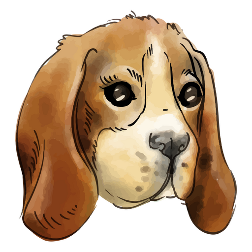Watercolor Beagle dog PNG Design