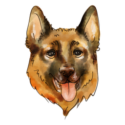 Watercolor German Sheperd dog PNG Design Transparent PNG