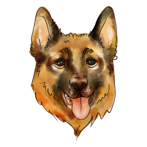 Aquarell Deutscher Schäferhund PNG-Design