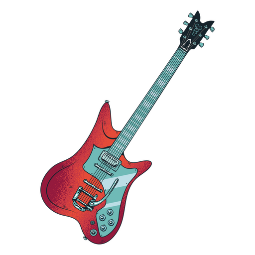 Guitarra electrica roja Diseño PNG
