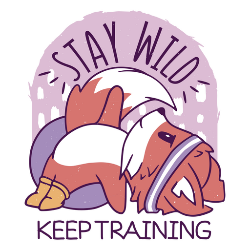 Keep training sport cartoon quote badge PNG Design