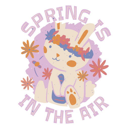 Spring bunny cute quote badge PNG Design