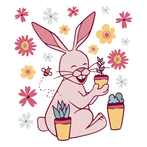 Spring bunny cute character