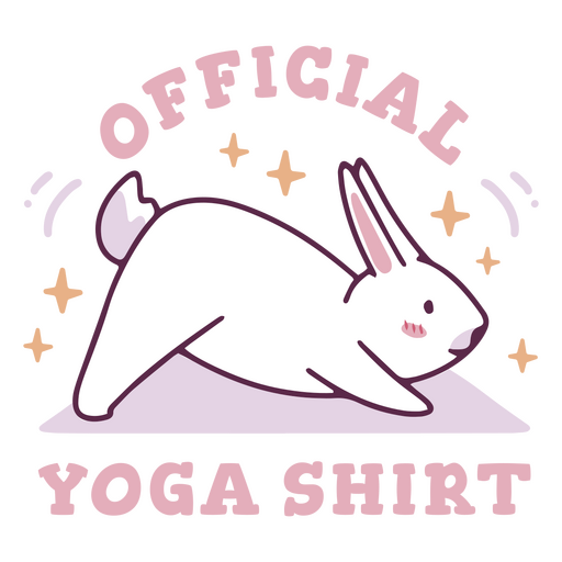 Distintivo de cita??o bonito de coelho de camisa de ioga oficial