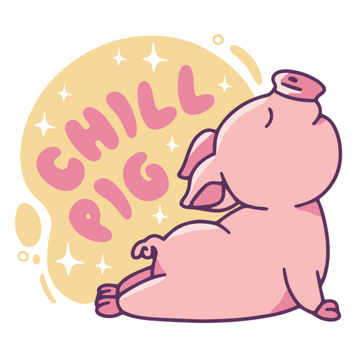 Chill pig cute yoga quote badge