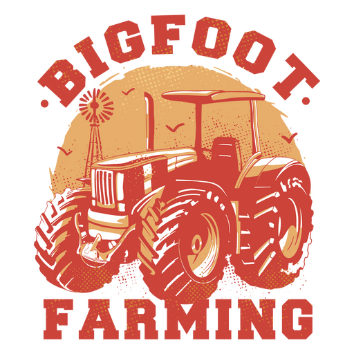 Distintivo de citação de trator agrícola Bigfoot Desenho PNG