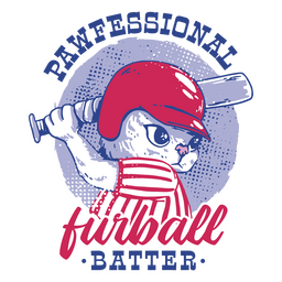 Cat baseball quote badge PNG Design Transparent PNG