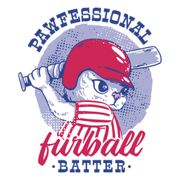Katzen-Baseball-Zitat-Abzeichen PNG-Design