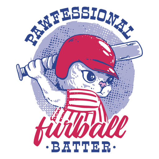 Insignia de cita de béisbol de gato Diseño PNG