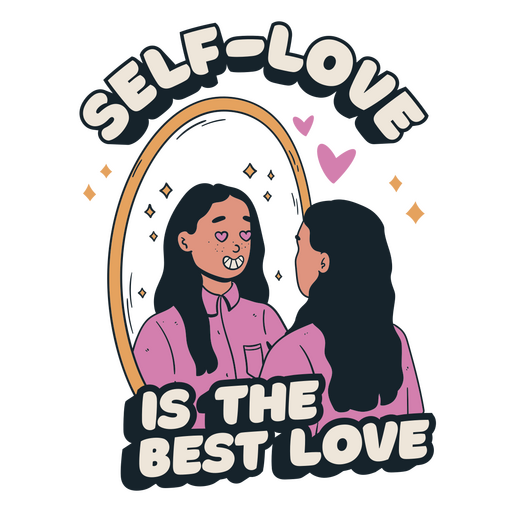 Self-love is the best love motivational quote badge PNG Design