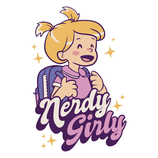 Distintivo de citação feminina nerd Desenho PNG