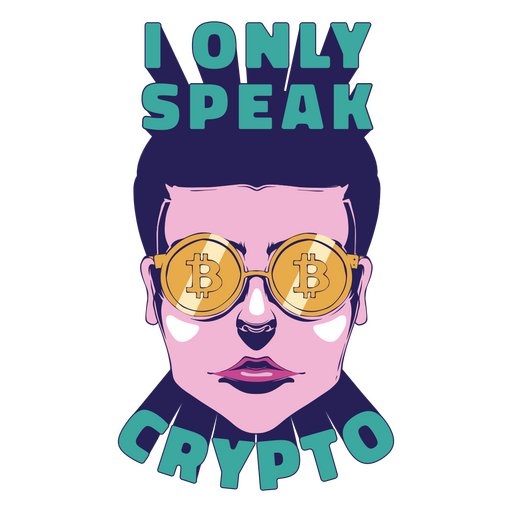I only speak crypto finances quote badge PNG Design