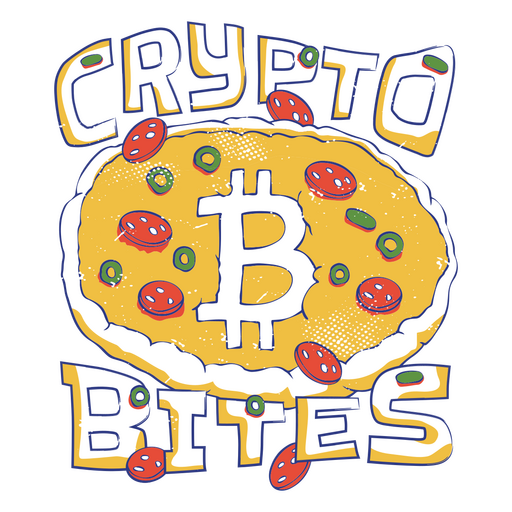 Cripto muerde insignia de cotización de finanzas Diseño PNG