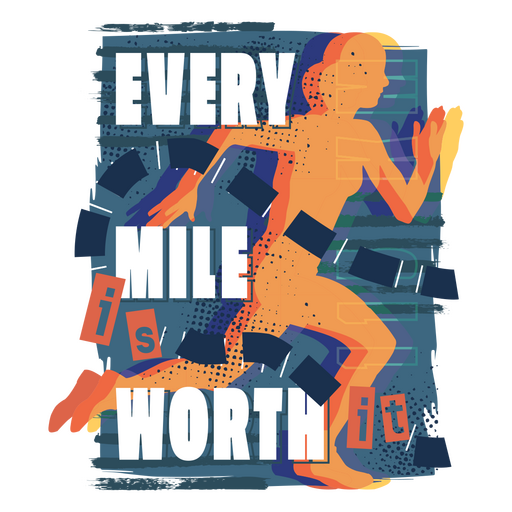 Jede Meile ist das Marathon-Sport-Zitat-Abzeichen wert PNG-Design