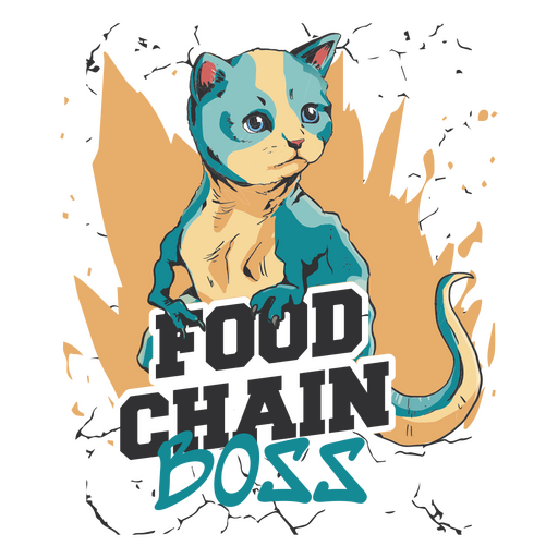 Food chain boss cat t-rex PNG Design