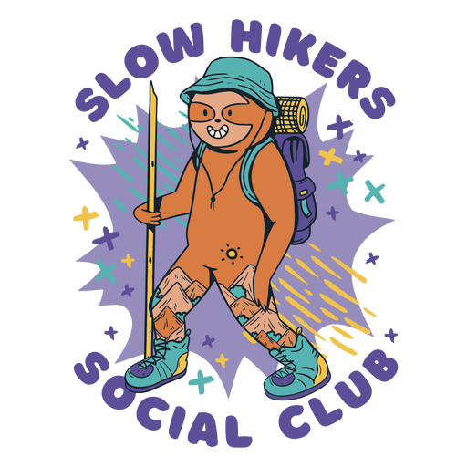 Club social de excursionistas lentos. Diseño PNG