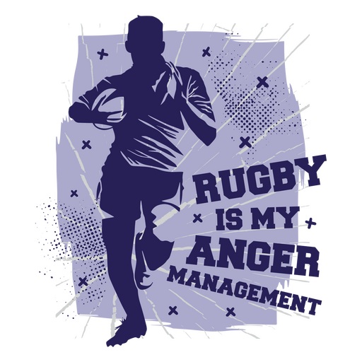 Rugby is my anger management PNG Design