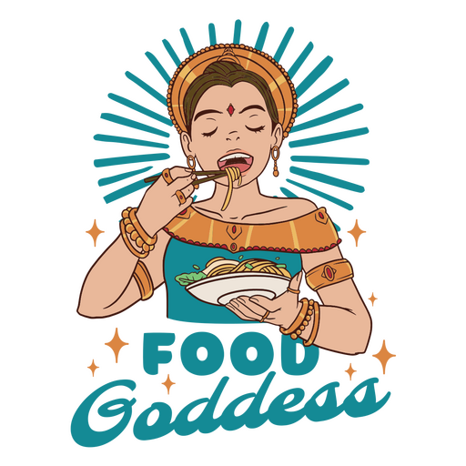 Diosa de la comida internacional Diseño PNG