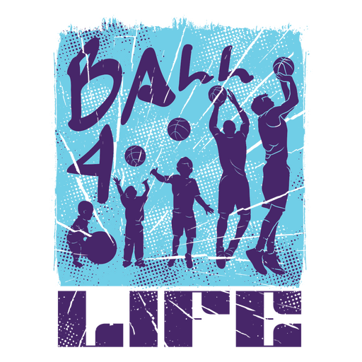 Etapas de la vida del baloncesto Ball 4 Life. Diseño PNG