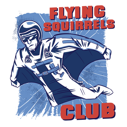 Flying squirrels club retro PNG Design