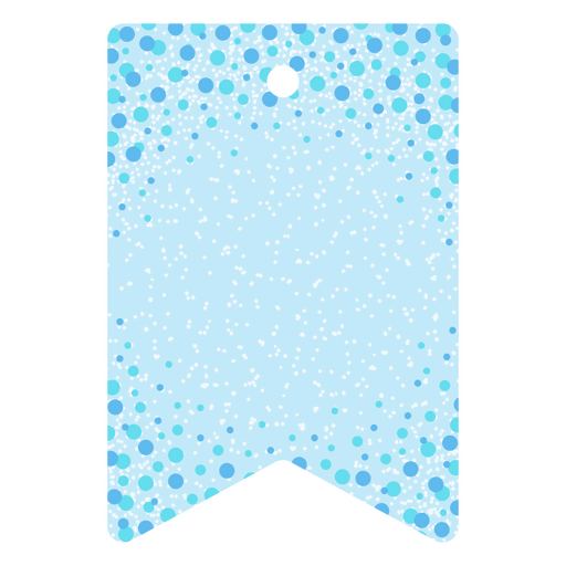 Blaues Etikett mit weißen Punkten darauf PNG-Design