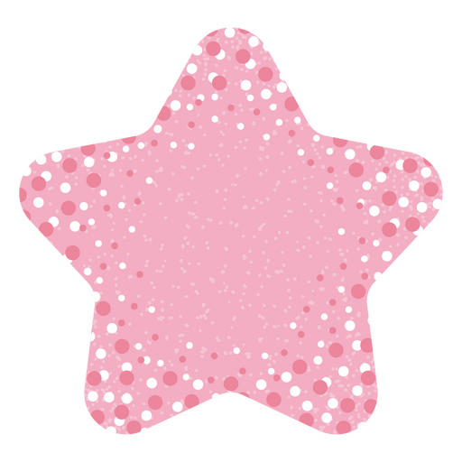 Estrella rosa con puntos blancos. Diseño PNG