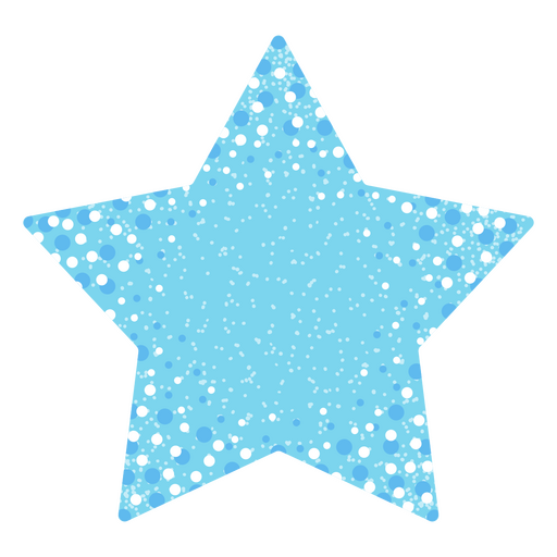 Estrella azul con lunares blancos. Diseño PNG