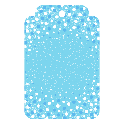 Blue gift tag with white snowflakes on it PNG Design