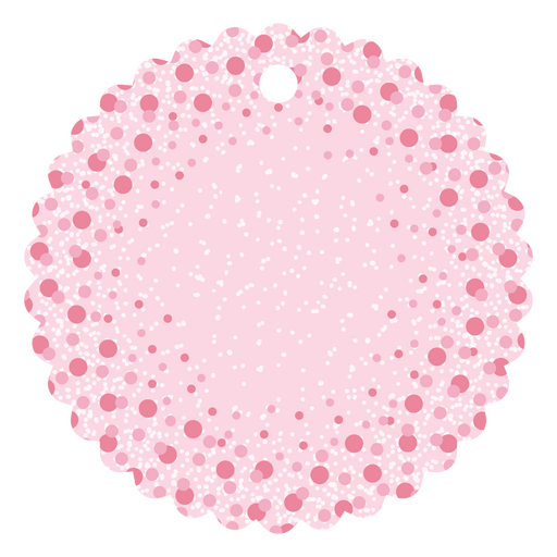 Etiqueta de lunares rosa Diseño PNG