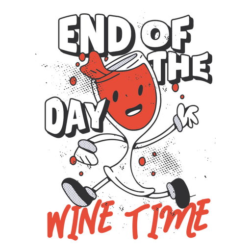 Hora del vino al final del día. Diseño PNG