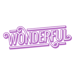 Wonderful word sentiment stroke PNG Design