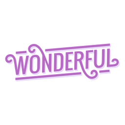 Maravillosa palabra sentimiento semi plana Diseño PNG