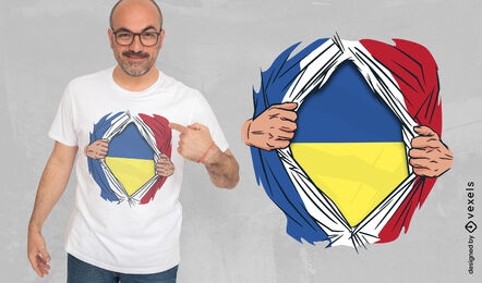 France flag ripped t-shirt design