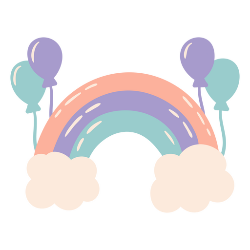 Unicorn birthday rainbow icon PNG Design