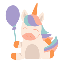 Icono de criatura de globo de cumpleaños de unicornio Transparent PNG