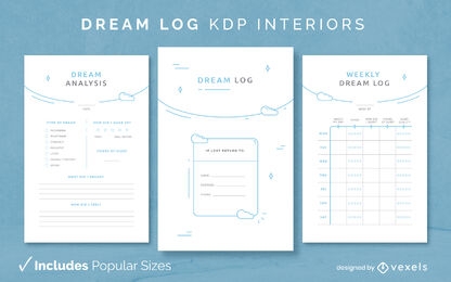 Dream log diary design template KDP