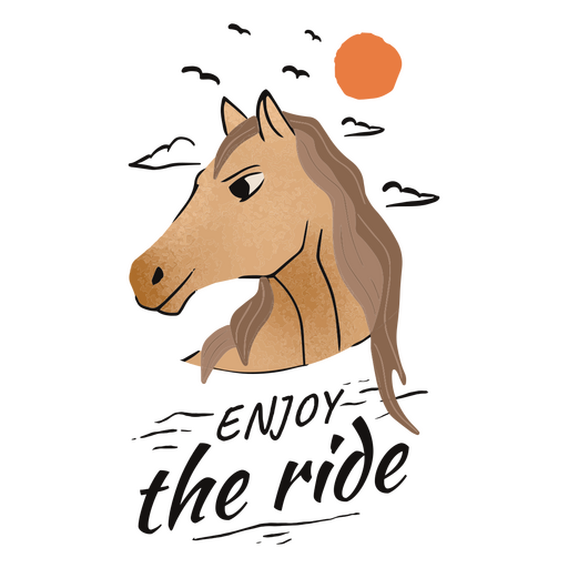 Enjoy the ride horse quote badge PNG Design