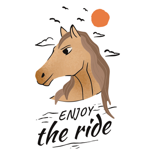 Genießen Sie das Reitpferd-Zitat-Abzeichen PNG-Design
