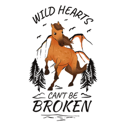 Wild hearts horse quote badge PNG Design Transparent PNG