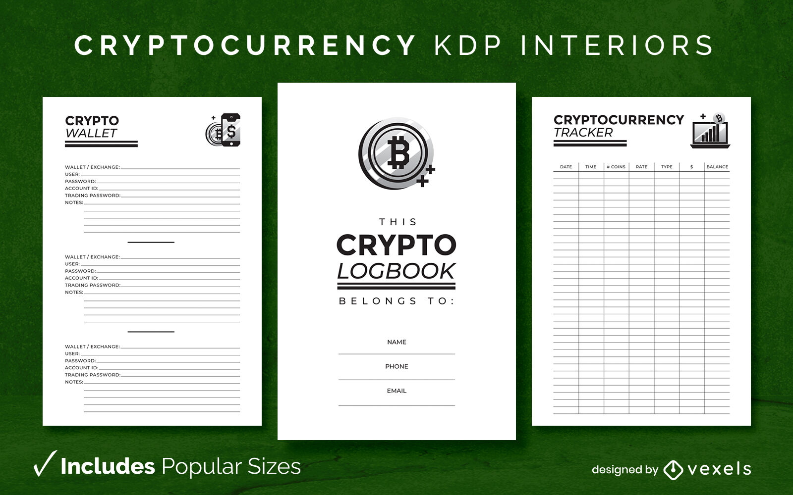 Modelo de design de log diário de criptomoeda KDP