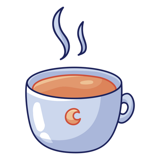 Cup of coffee with steam coming out of it PNG Design