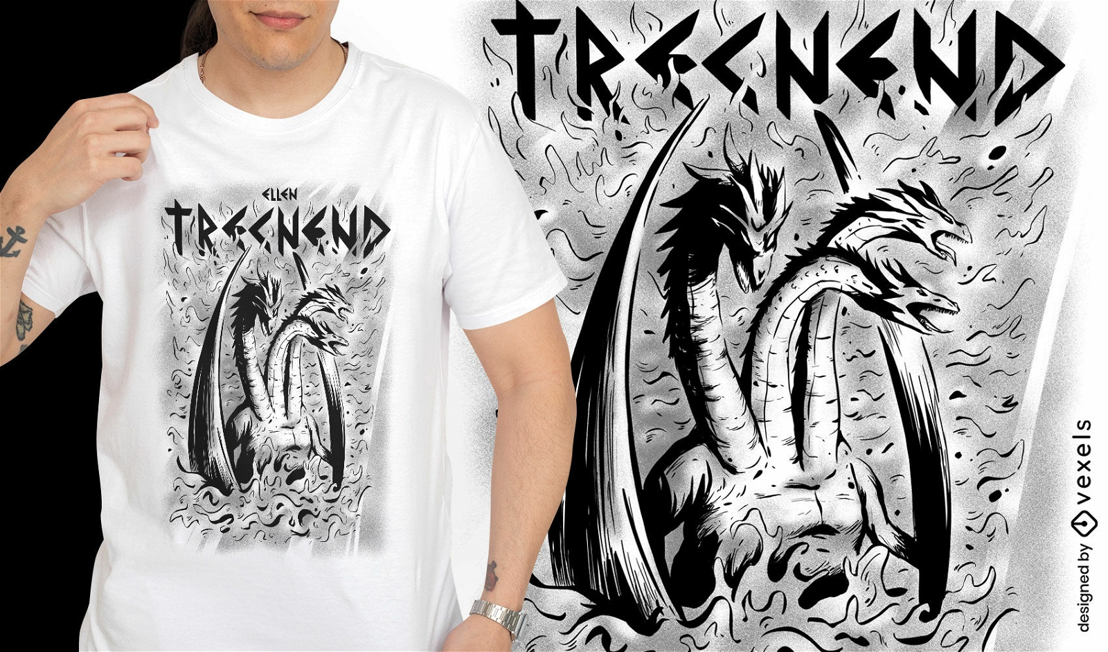 Design de camiseta de criatura de dragão celta
