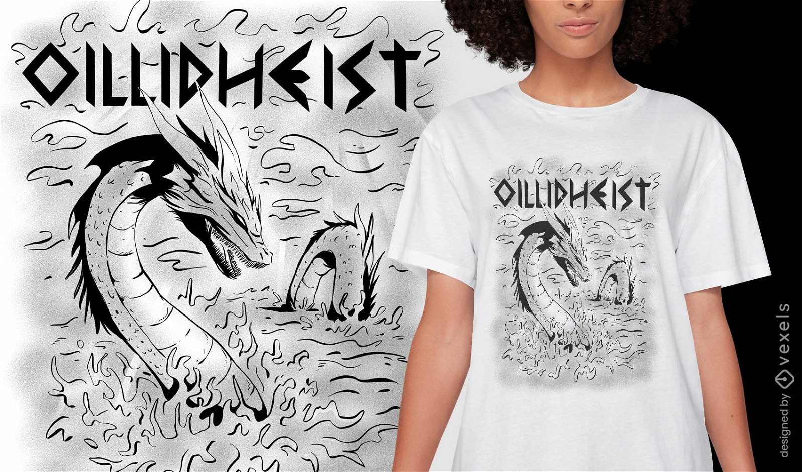 Design de camiseta de criatura de folclore celta