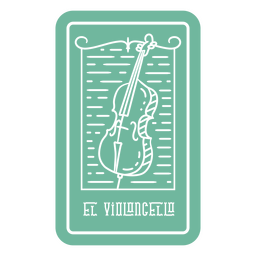Día de los muertos El Violoncello tarjeta de lotería recortada Diseño PNG