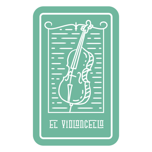 Día de los muertos El Violoncello tarjeta de lotería recortada Diseño PNG