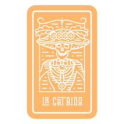 Tarjeta de lotería de arte de línea de esqueleto de La Catrina Día de los muertos Diseño PNG