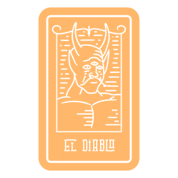 Día de los muertos El Diablo tarjeta de lotería recortada Diseño PNG