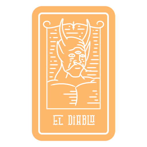 Día de los muertos El Diablo tarjeta de lotería recortada Diseño PNG