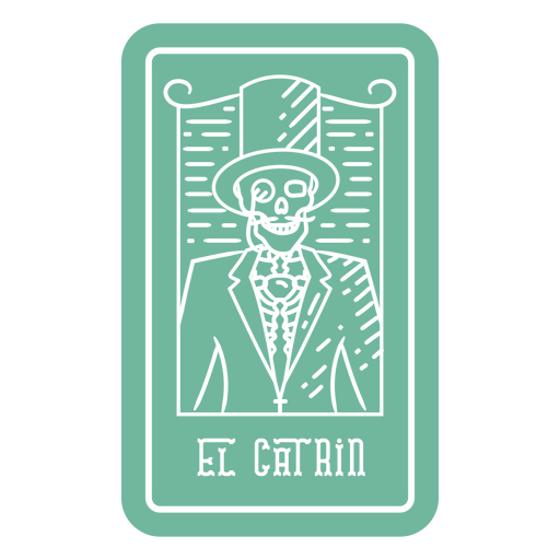 Día de los muertos El Catrín Skelett Lotteriekarte ausgeschnitten PNG-Design